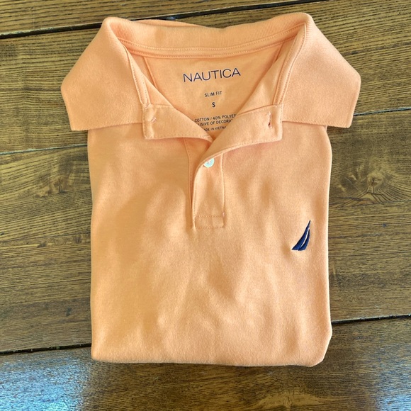 NAUTICA ORANGE POLO MEN'S SIZE S SLIM FIT - Picture 5 of 5